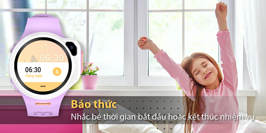 Đồng hồ định vị trẻ em myAlo (đồng hồ thông minh trẻ em) cài được 5 lịch báo thức để nhắc nhở bé thời gian bắt đầu hoặc kết thúc nhiệm vụ