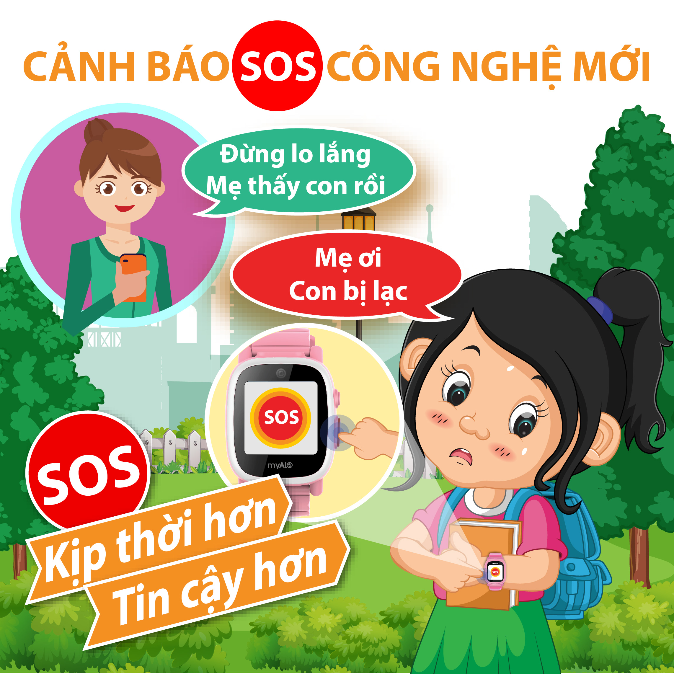 Cong nghe SOS khan cap dong ho myAlo