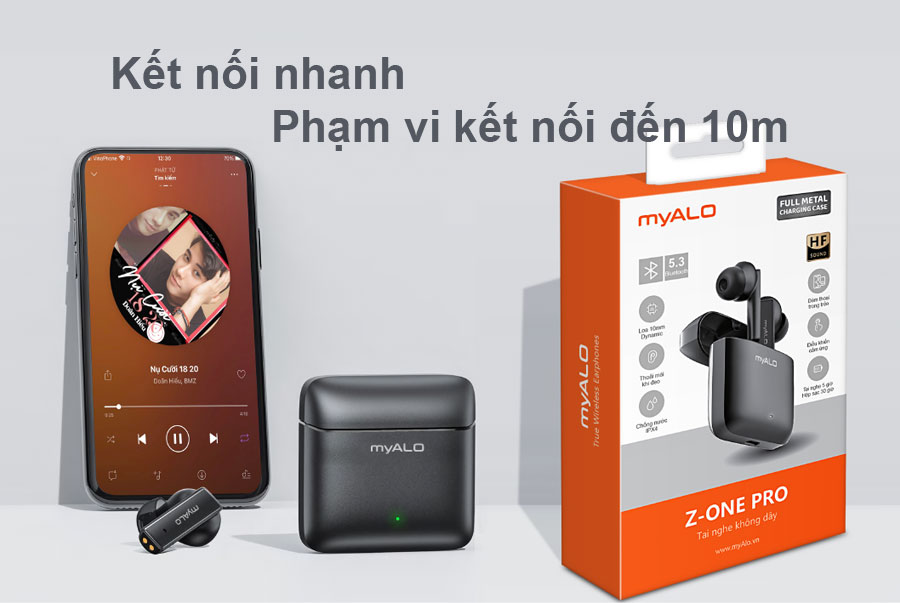 Tai nghe không dây myALO Z-One Pro màu đen huyền bí và sang trọng