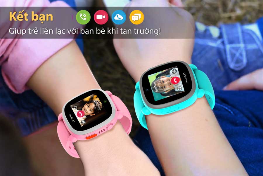 Đồng hồ thông minh trẻ em, đồng hồ định vị trẻ em myALO K64 có chức năng kết bạn với đồng hồ khác.