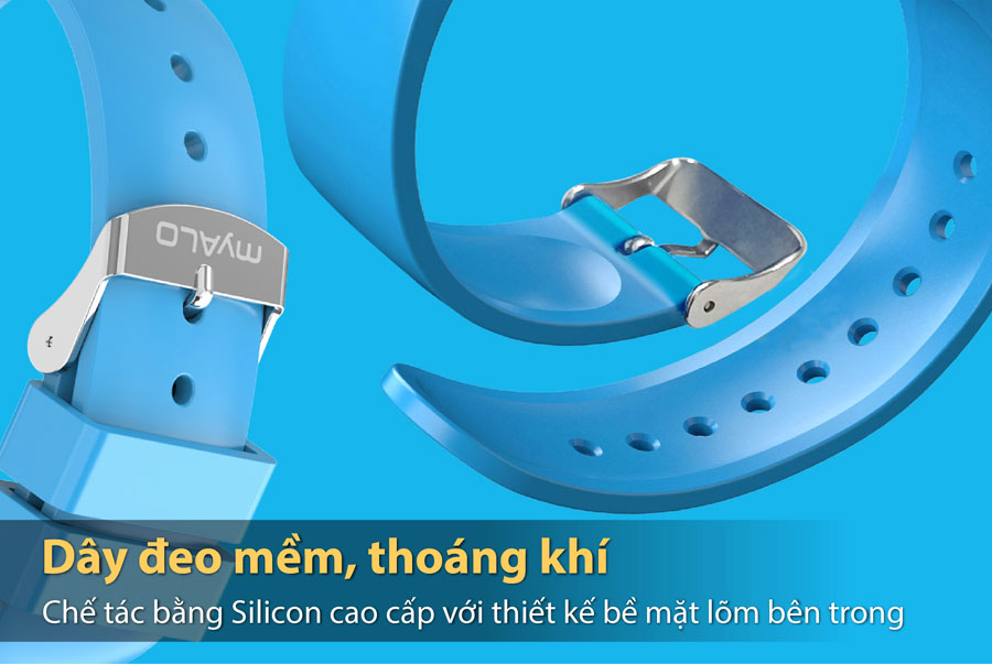 Đồng hồ thông minh trẻ em, đồng hồ định vị trẻ em myALO K74 có dây đeo bằng silicon cao cấp, mềm mại và thoáng khí.