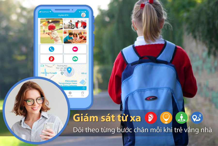 Đồng hồ thông minh trẻ em, đồng hồ định vị trẻ em myALO K74 giúp bố mẹ giám sát trẻ từ xa.